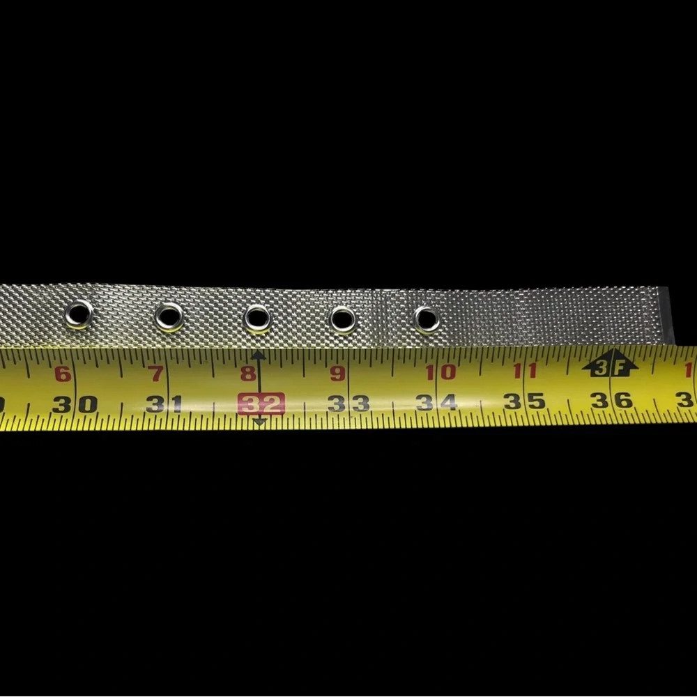 Guess Mesh Metal Belt M 30-34 Silver-Toned Polished Logo Buckle Y2K Retro Grunge